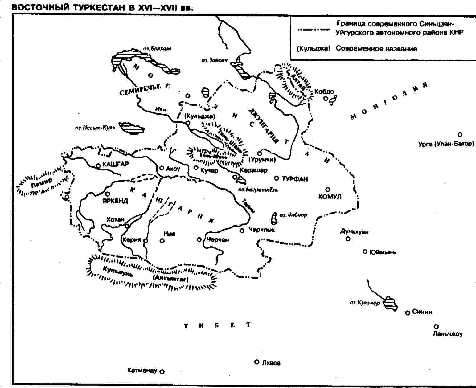 Восточный туркестан карта